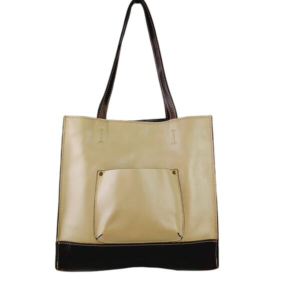 Patricia Nash Toscano Winter Bloom Large Leather Tote Bag Brown/Tan - Picture 5 of 7